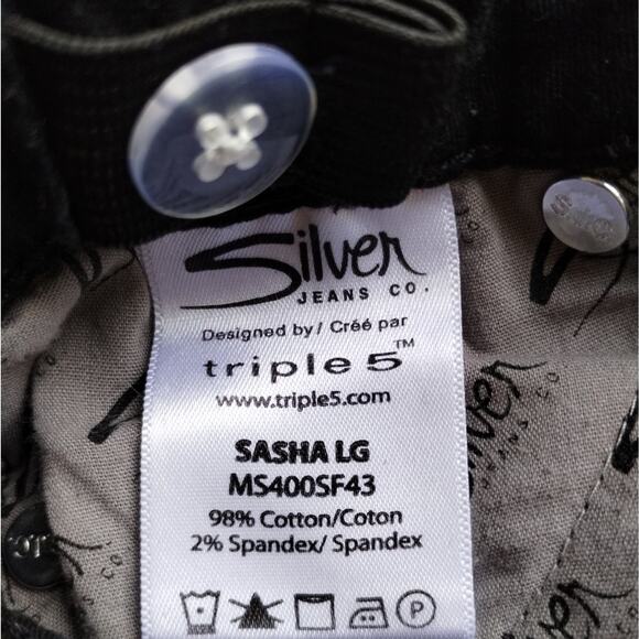 Silver Jeans Co Little Girls Black Sasha Slim Straight Denim Jeans Size 4 - Picture 9 of 9